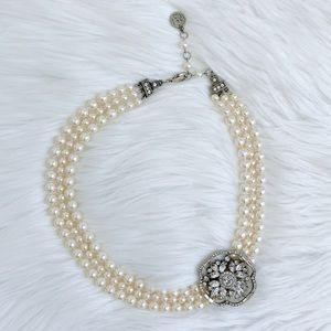 Ben-Amun Wedding Glass Pearl Necklace